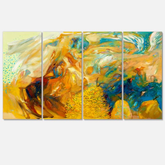 Designart - Abstract Yellow Collage